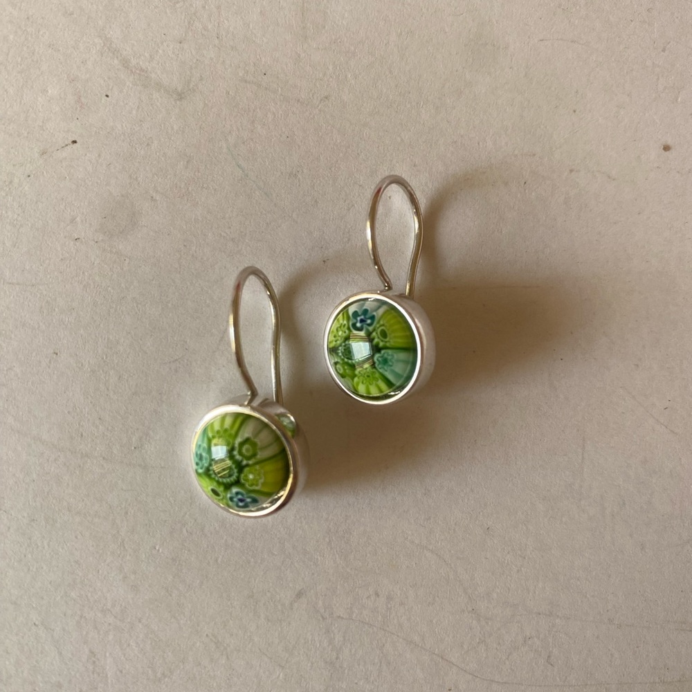 Murano glass earrings Alan K sterling .925